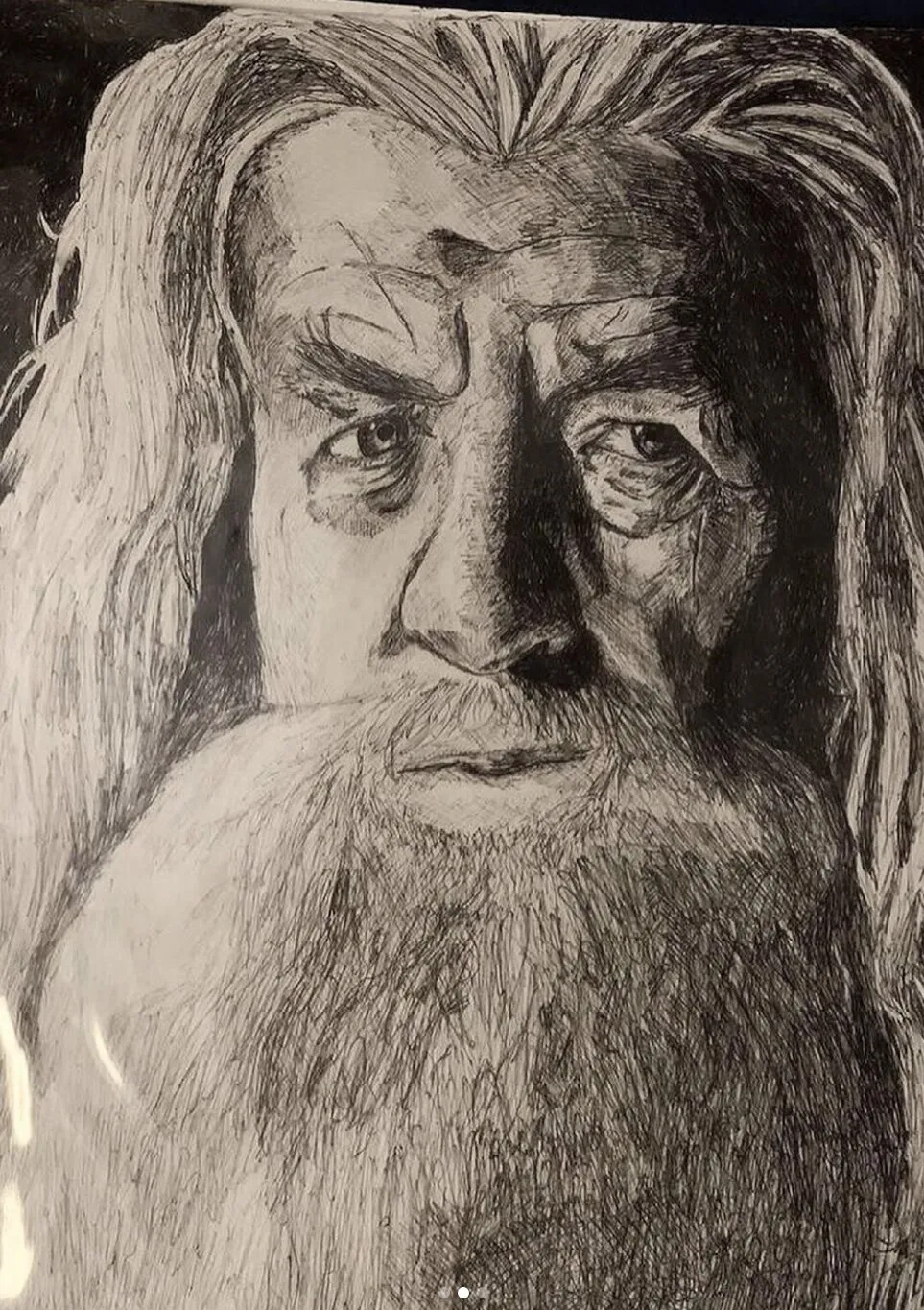 Gandalf in black pen