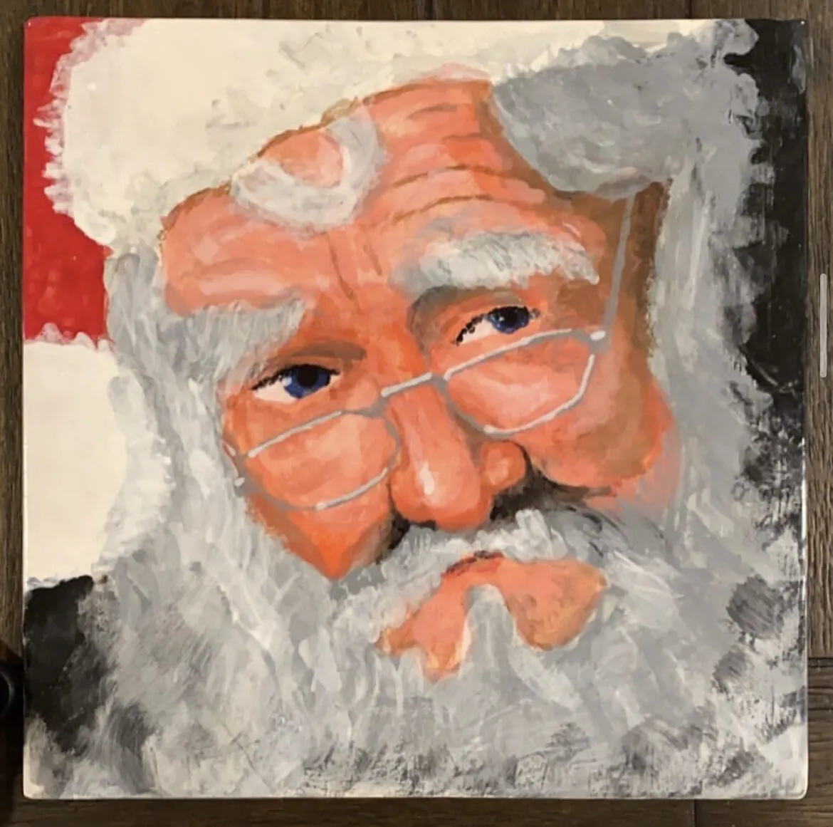 Santa's face with glasses