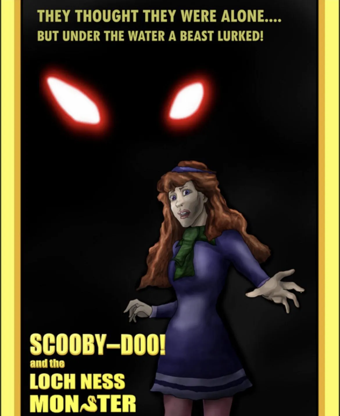 Daphne under glowing red eyes