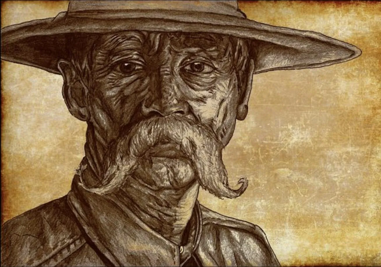An old man with a large mustache