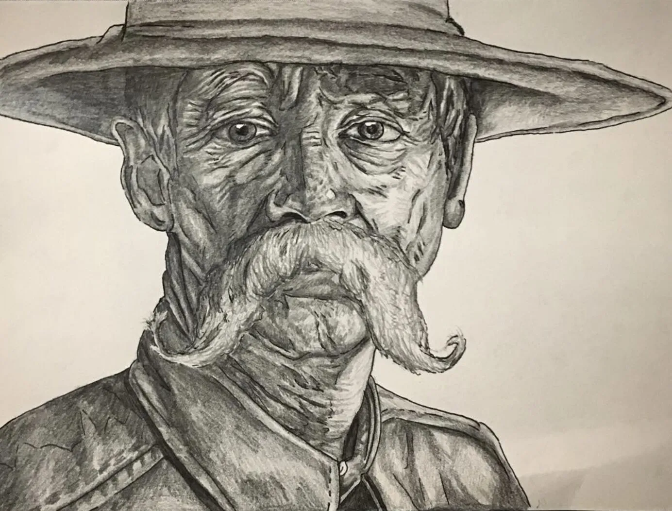 The same drawing in pen